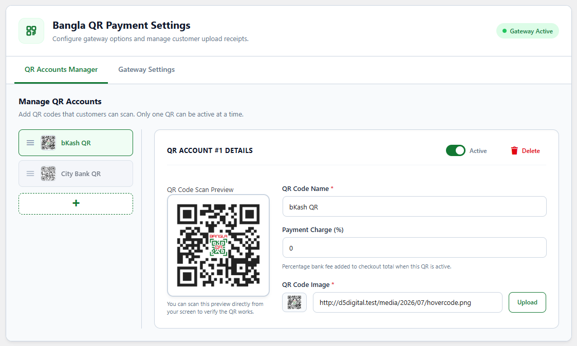 QR Accounts Manager.