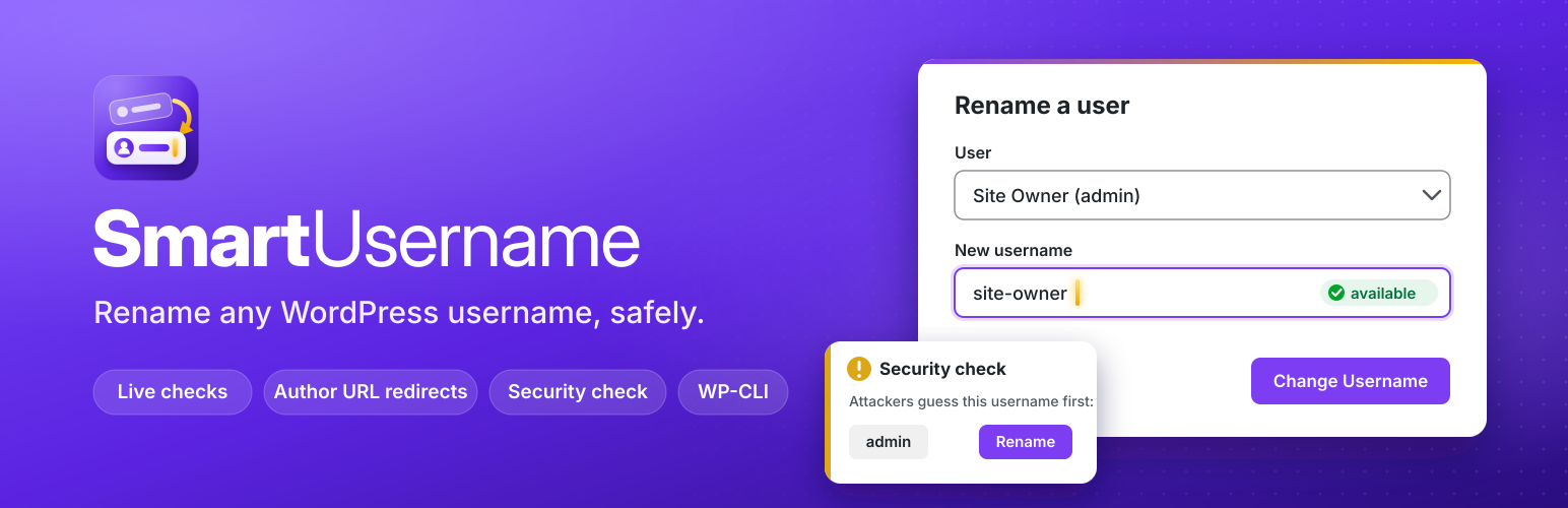 SmartUsername – Secure Admin Login Renamer & Username Editor Tool preview