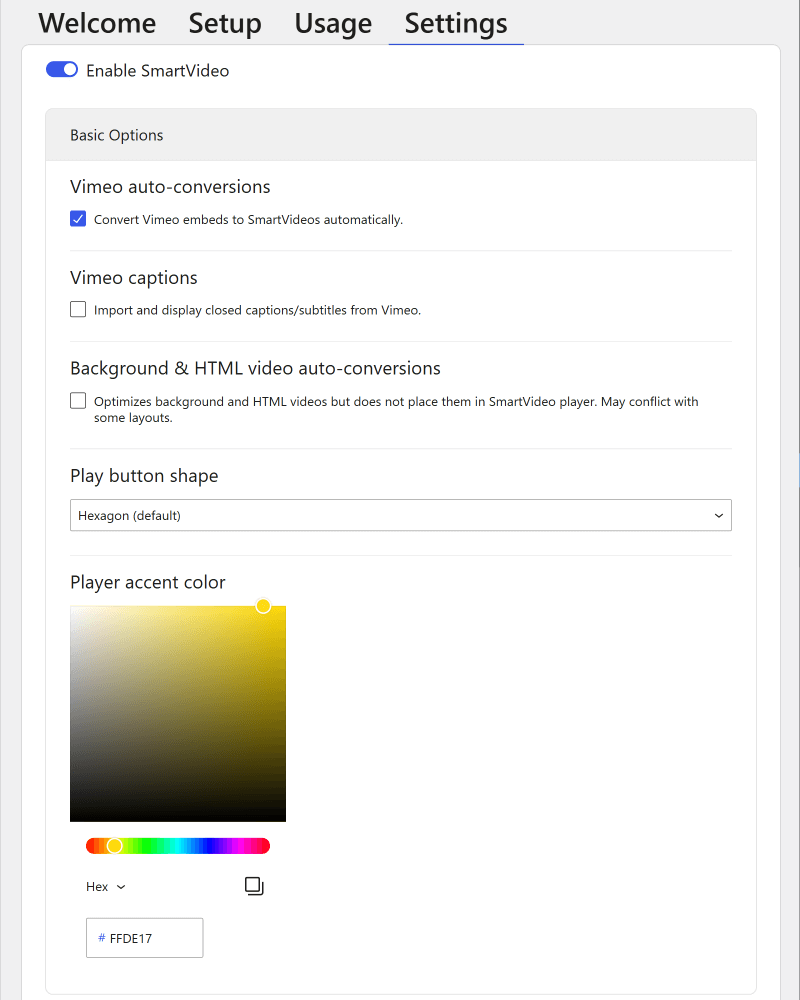 Change plugin settings