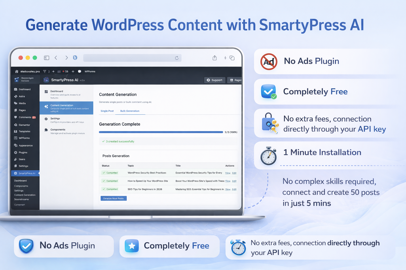 Los Mejores Temas y Plugins de WordPress con Integración de IA para 2026: Optimiza el Rendimiento y Diseño de tu Sitio Web 12 SmartyPress AI Engine — Free AI Engine for Content Generation – WordPress plugin | WordPress.org