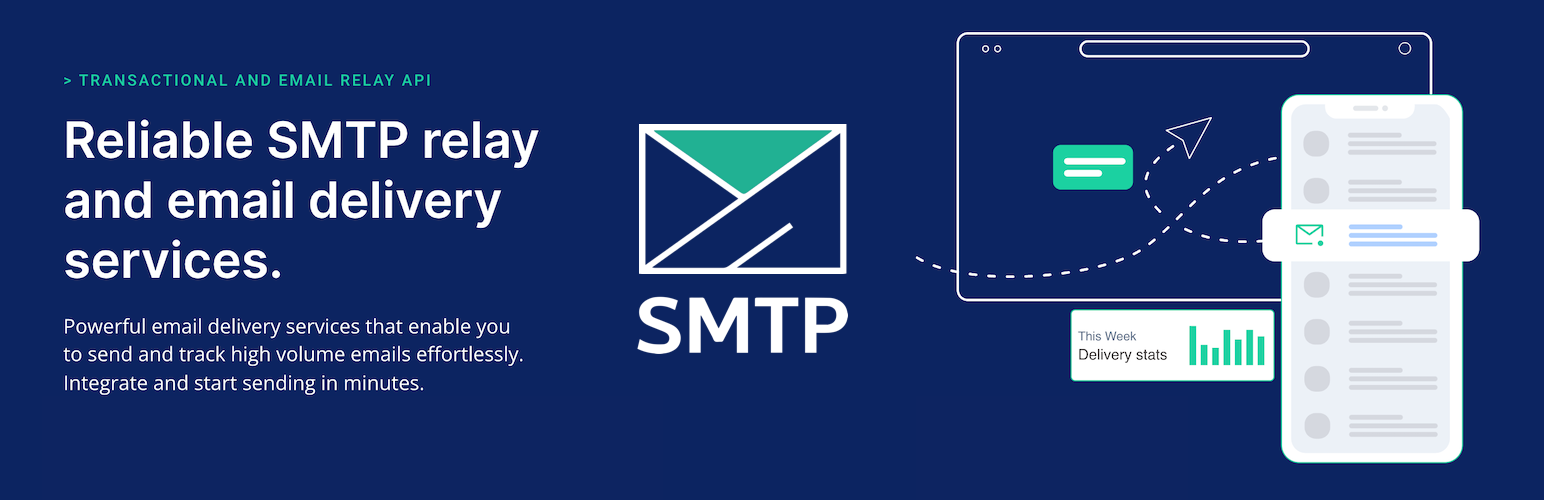 WordPress 外掛 SMTP.com 的封面圖片。