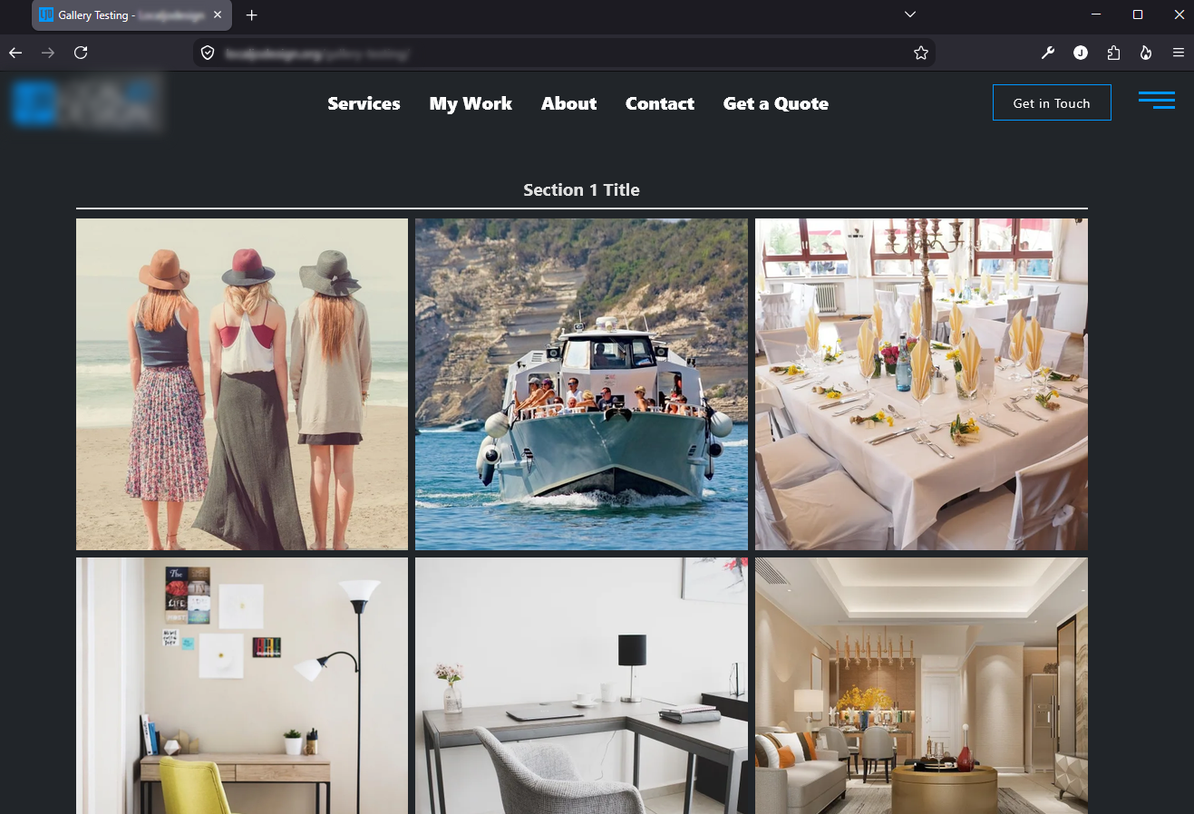 Full-screen lightbox with navigation, swipe support, and download button