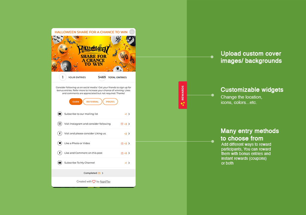 Social Boost: Giveaways, Instant win and Contests. Grow followers, shares, subscribers, traffic, referrals, sales and more