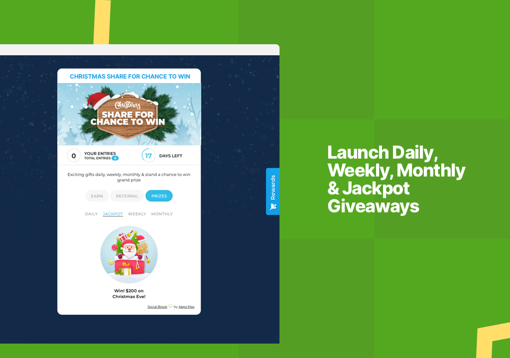 Social Boost: Giveaways, Instant win and Contests. Grow followers, shares, subscribers, traffic, referrals, sales and more