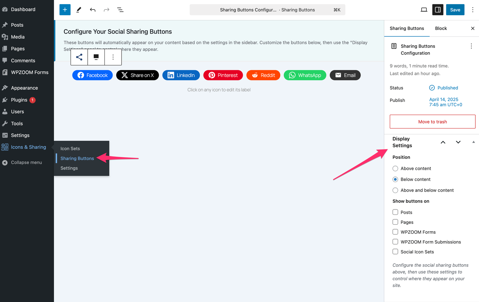 Customizing Sharing Buttons