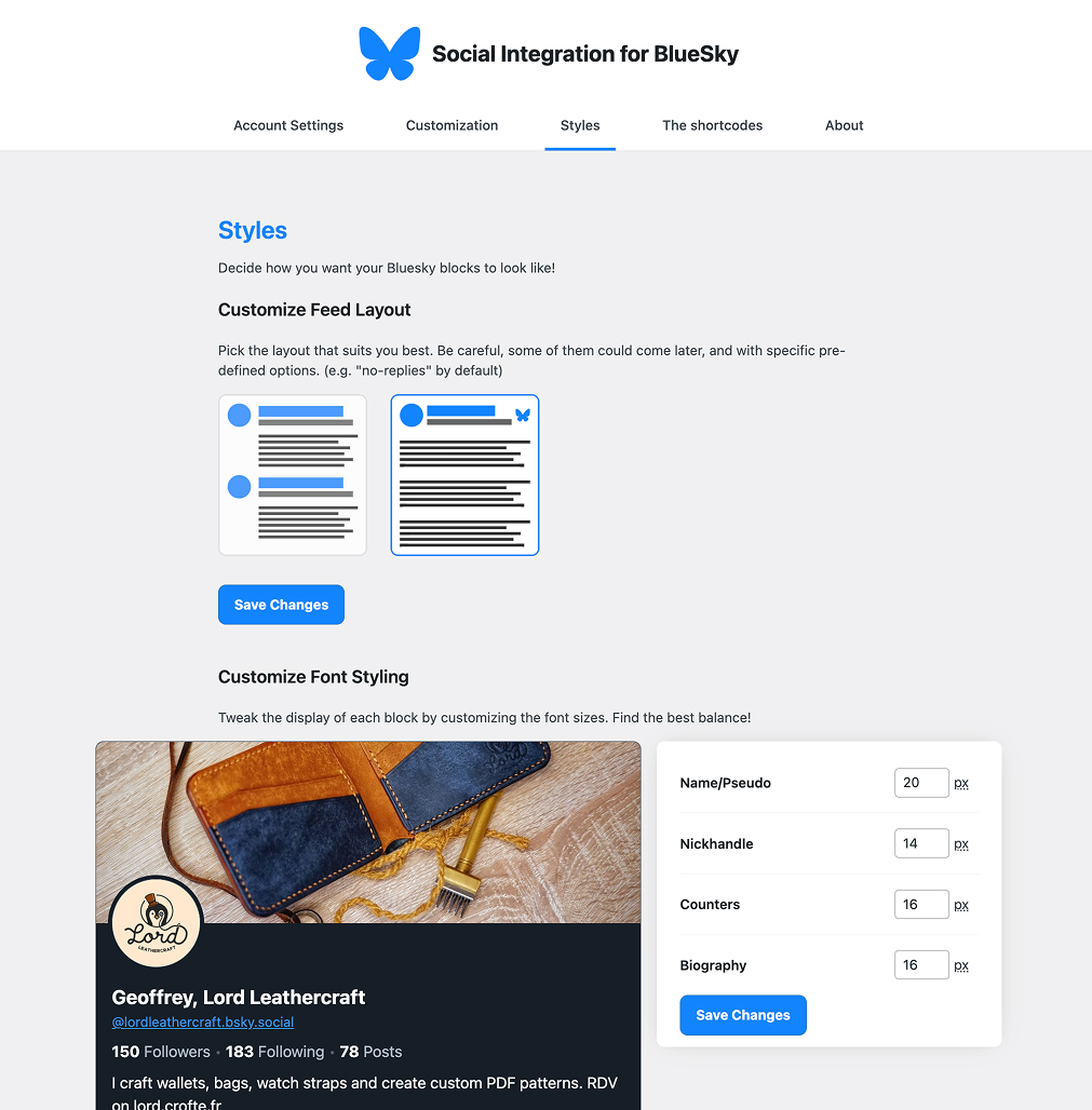 Social Integration for BlueSky