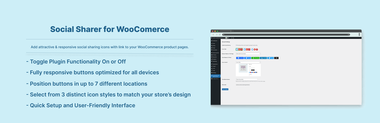 Social Sharer For WooComerce