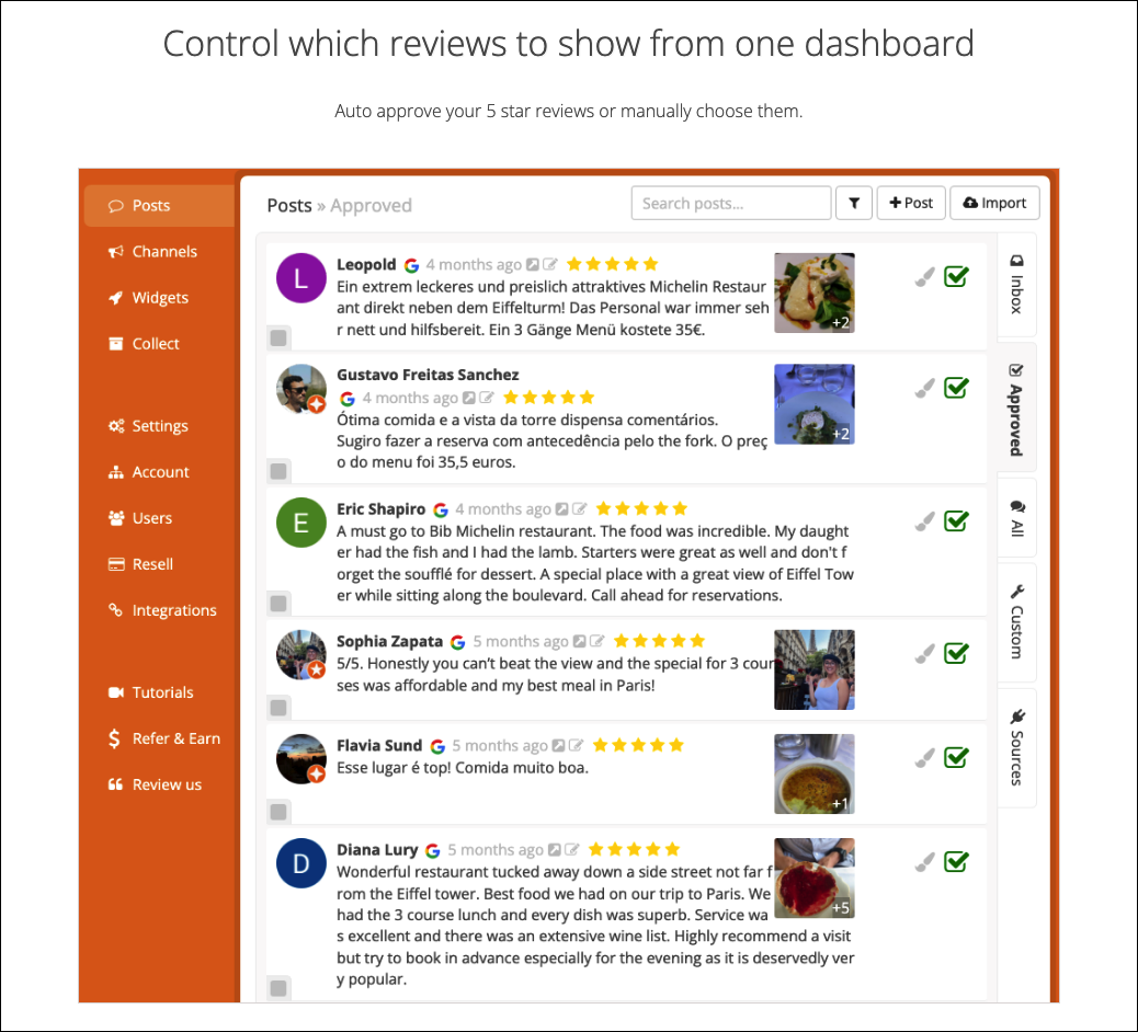 Easily organize your testimonials