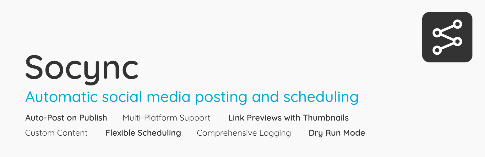 WordPress 外掛 Socync – Automatic social media posting and scheduling 的封面圖片