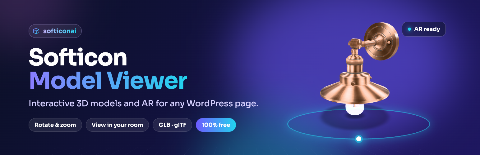 WordPress 外掛 Softicon Model Viewer – Interactive 3D & AR Product Viewer 的封面圖片