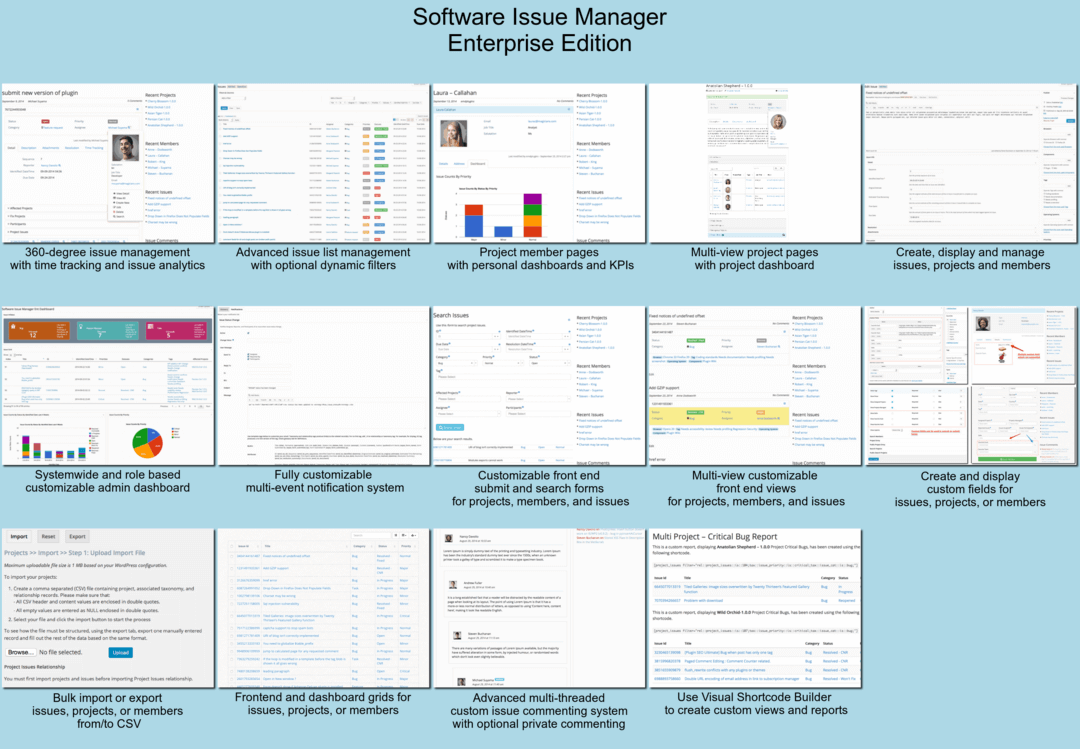 <a href="https://emdplugins.com/plugin-pricing/software-issue-manager-wordpress-plugin-pricing">Software Issue Manager Enterprise</a> edition offers advanced issue and project management capabilities for multi-role development teams