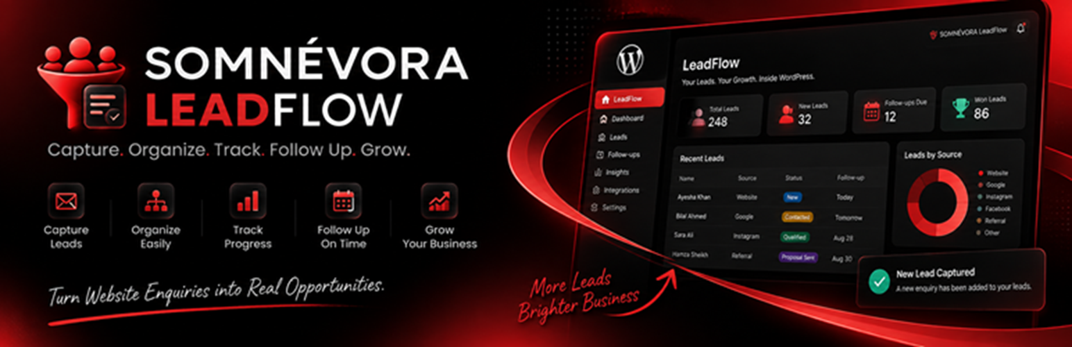 WordPress 外掛 SOMNÉVORA LeadFlow 的封面圖片