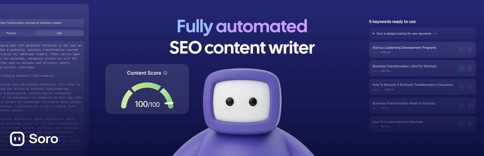 Soro – SEO Autopilot & AI Content Writer