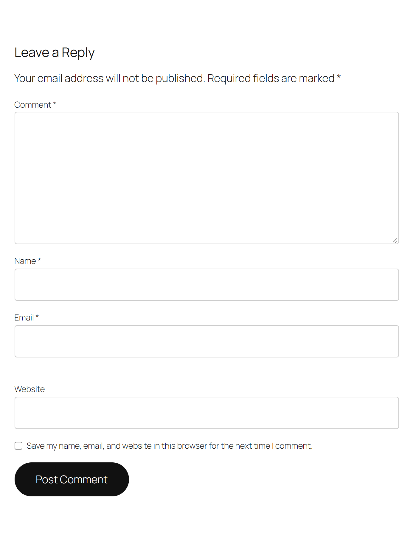 Your comment form looks completely normal: no CAPTCHA, nothing for visitors to solve.