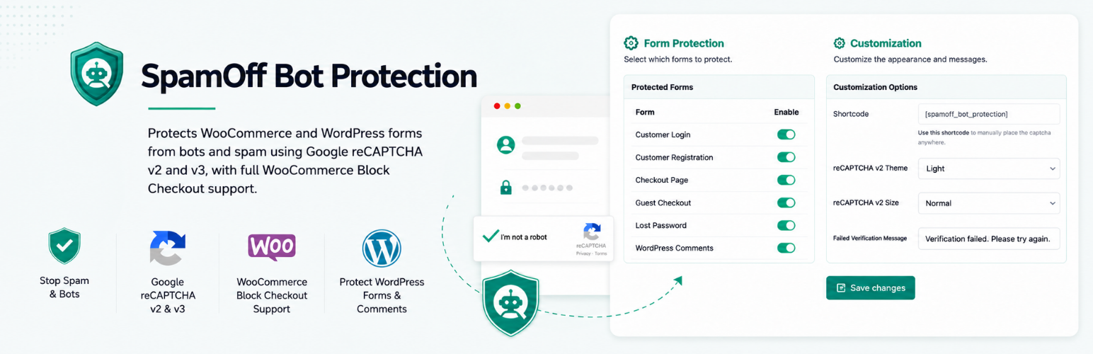 SpamOff – Google reCaptcha for WooCommerce