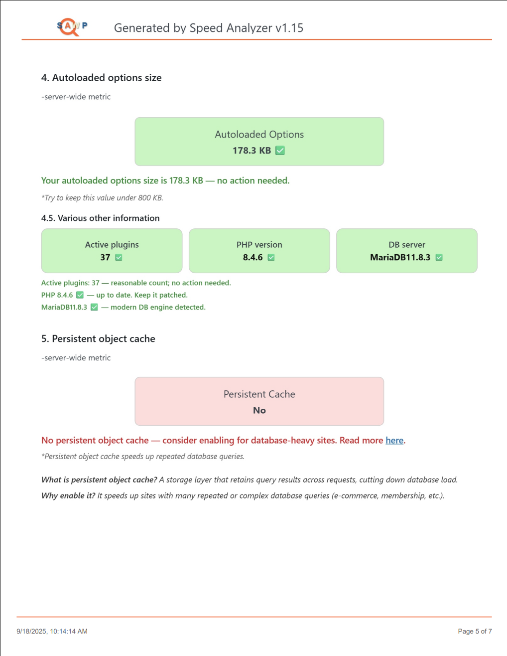 PDF report - page 5/7