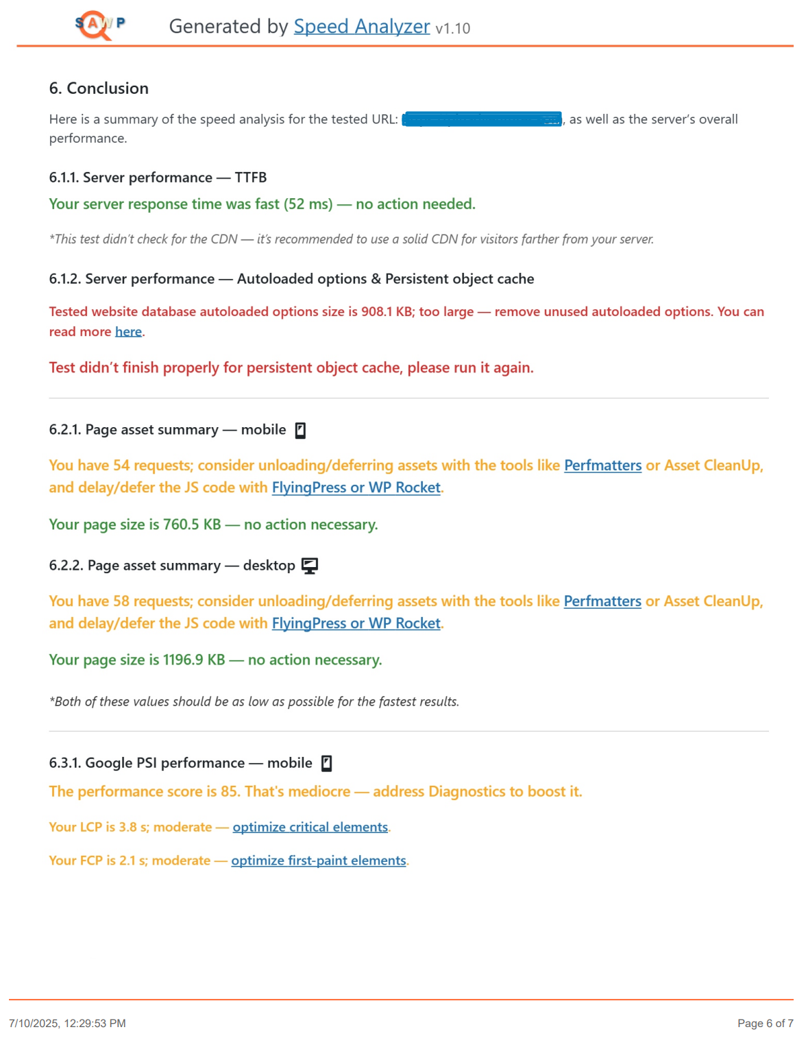 PDF report - page 6/7
