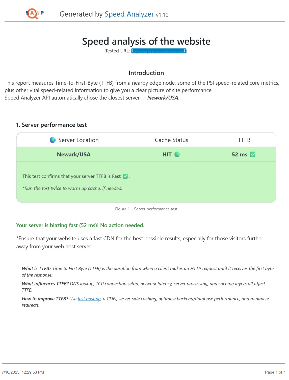 PDF report - page 1/7