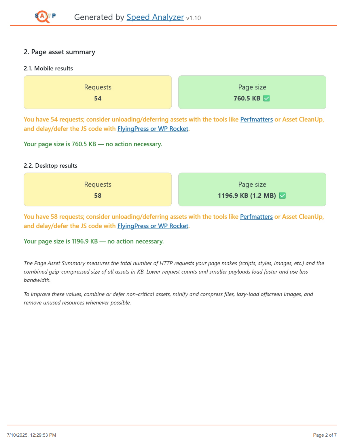 PDF report - page 2/7