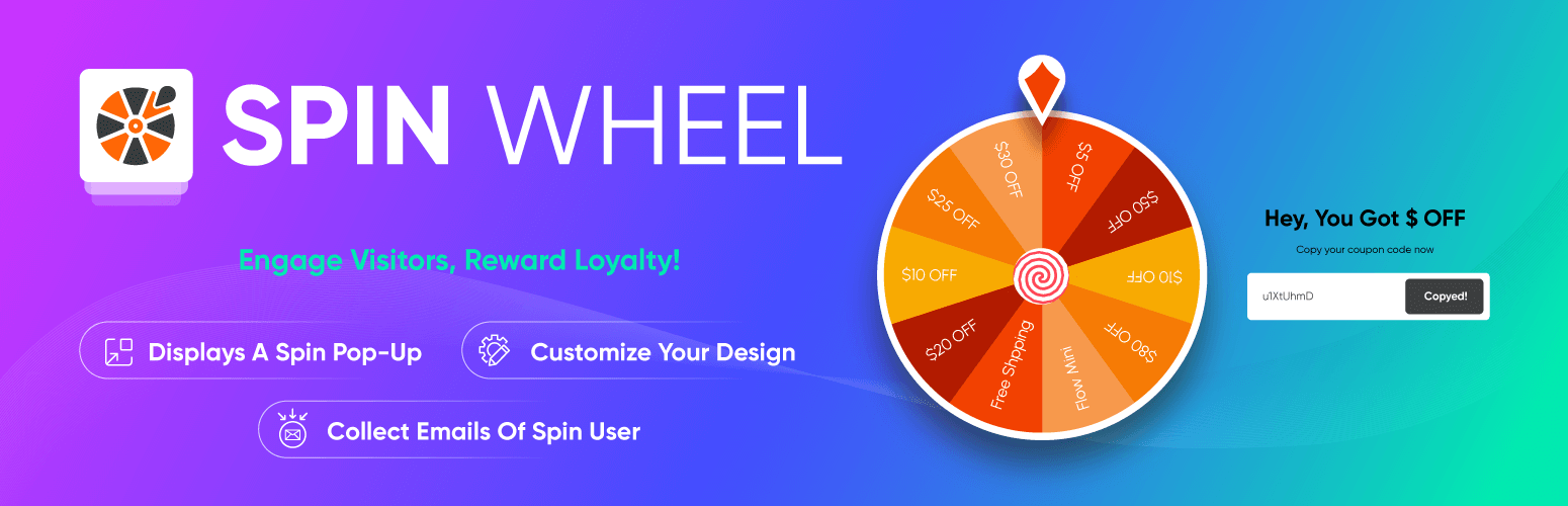 WordPress 外掛 Spin Wheel – Interactive spinning wheel that offers coupons 的封面圖片。