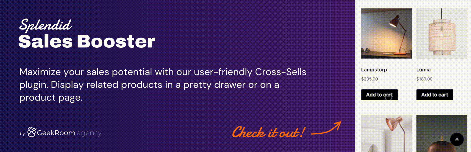 Increase average cart value with Cross-Sell – Splendid Sales Booster for WooCommerce