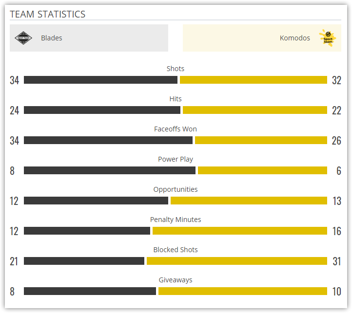 Game Finished - Team Statistics