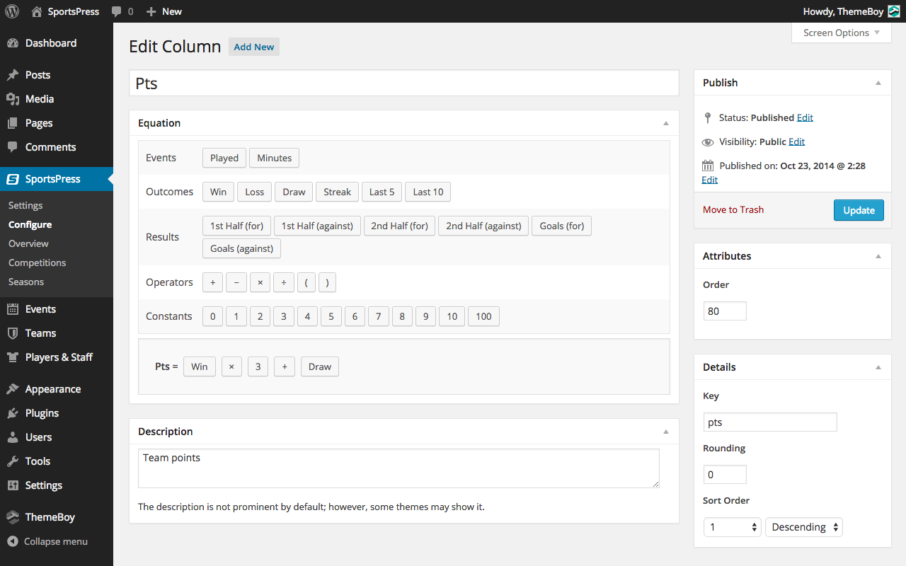 Design your own points system using the custom drag-and-drop equation builder.