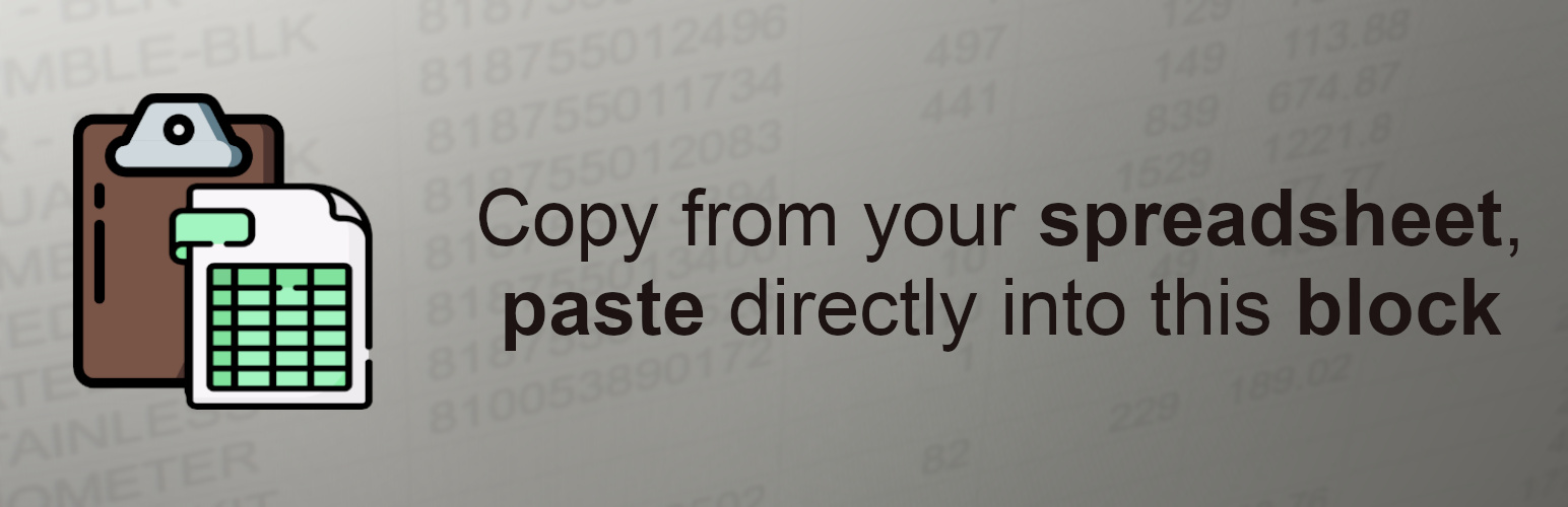 Spreadsheet Paste Block