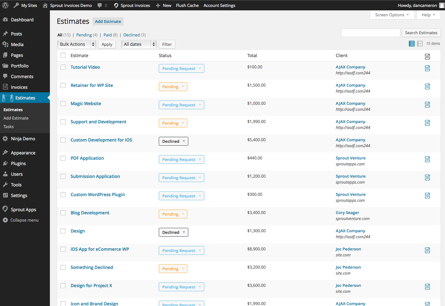 Easy Estimate Management