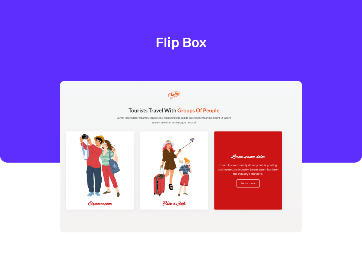 Flip Box Module - This is a module that allows you to add a touch of interactivity and visual interest to your website with the Flip Box module. Showcase content on one side of the box, and when hovered or clicked, the box flips to reveal additional information or a different design.