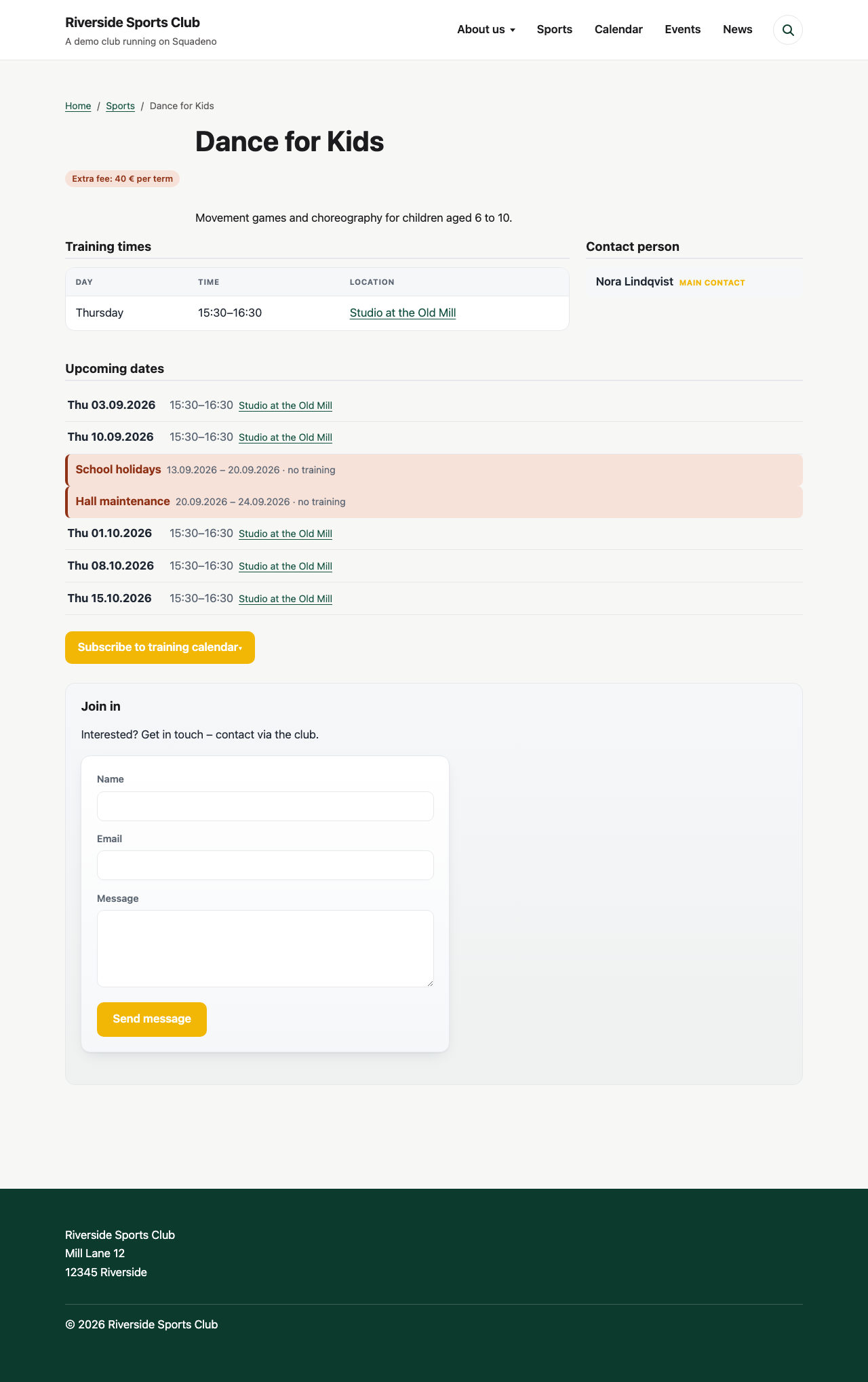 Squadeno – Club Sports Manager