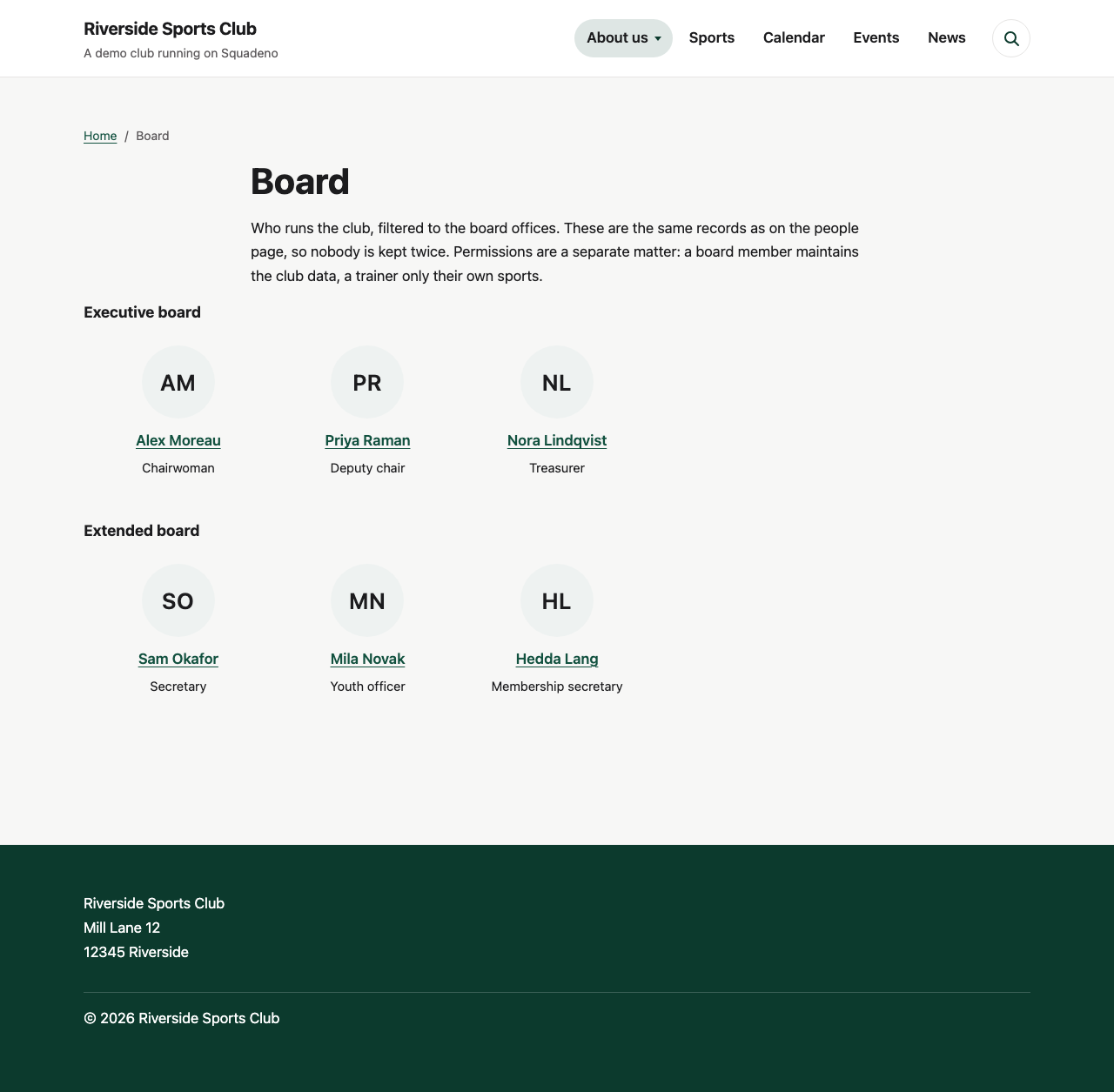 Squadeno – Club Sports Manager