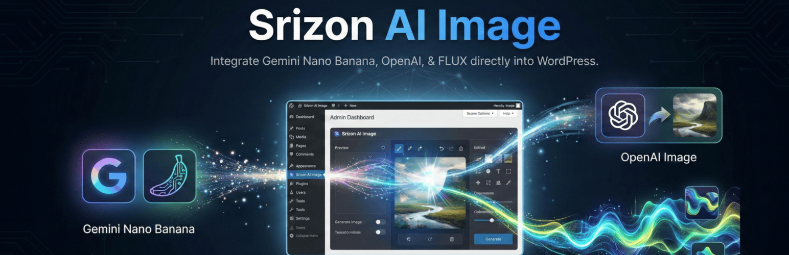 WordPress 外掛 Srizon AI Image 的封面圖片。