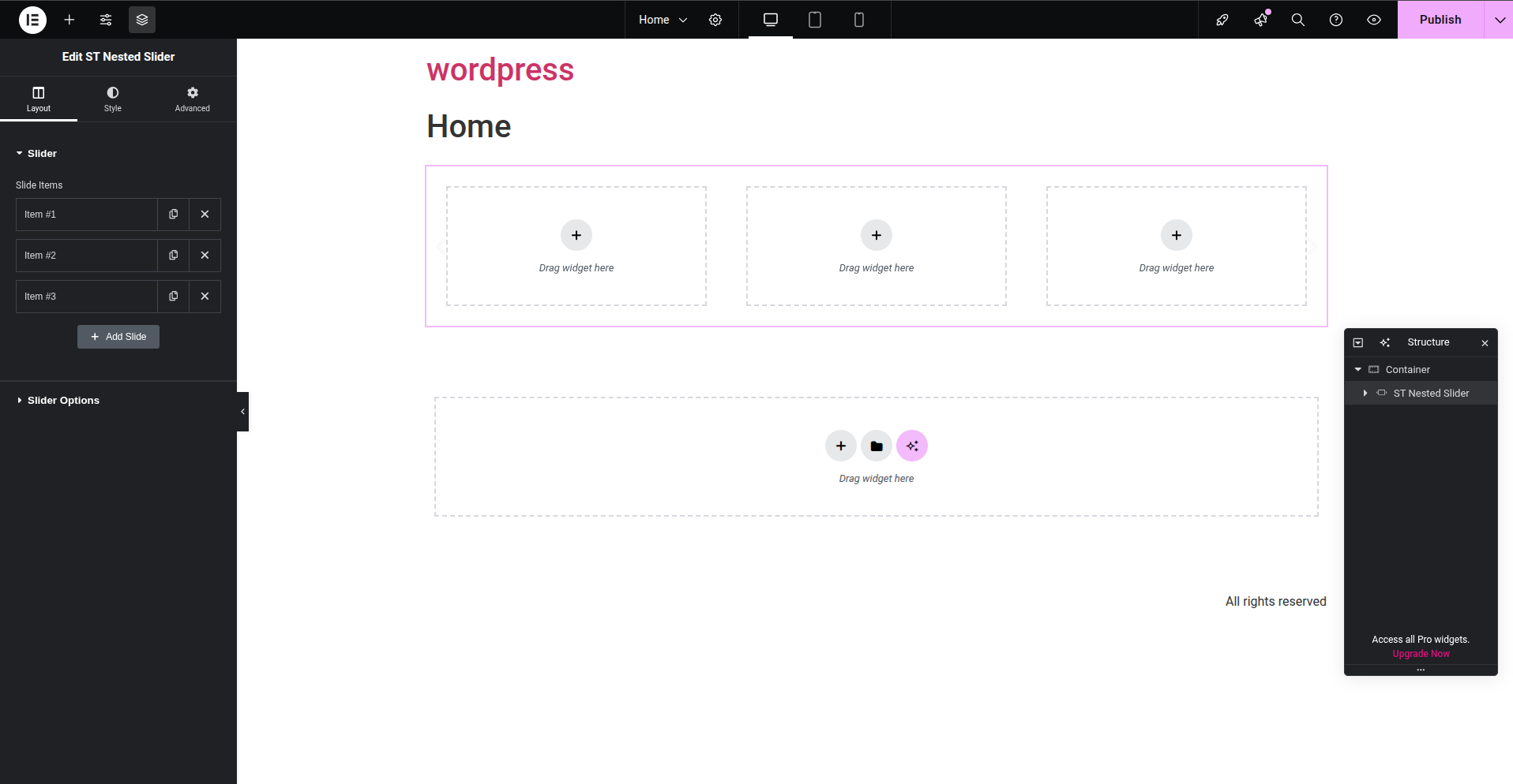 Flexbox Carousel with Elementor widgets inside.