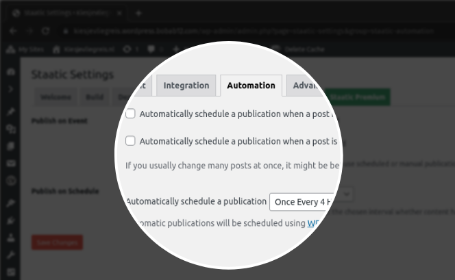 Configure and fine tune the way Staatic processes your site to suit your specific needs.