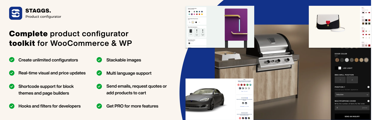 WordPress 外掛 STAGGS – Product Configurator Toolkit 的封面圖片。