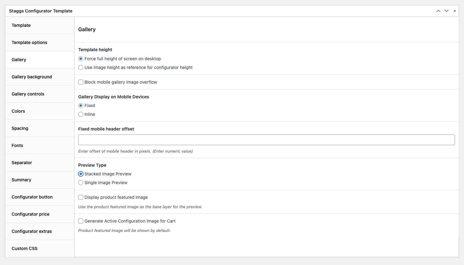 Staggs Template Gallery Tab