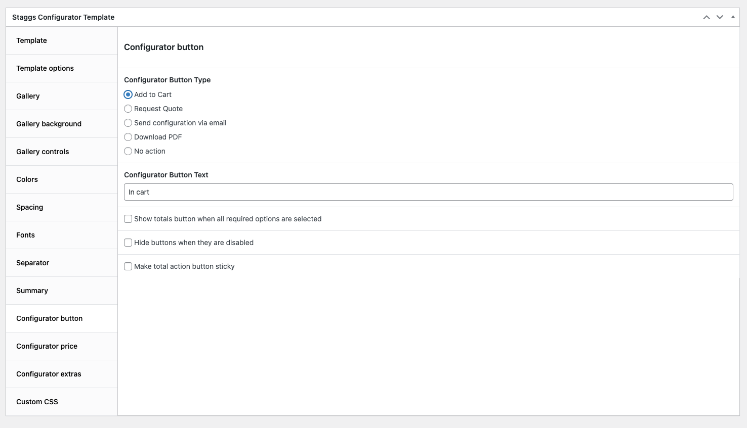 Staggs Template Configurator Button Tab