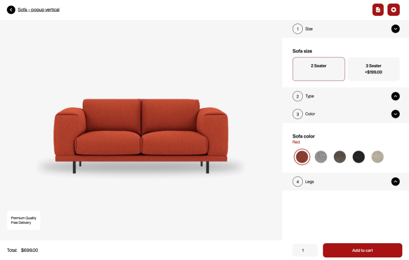 Sofa - Popup template (light)