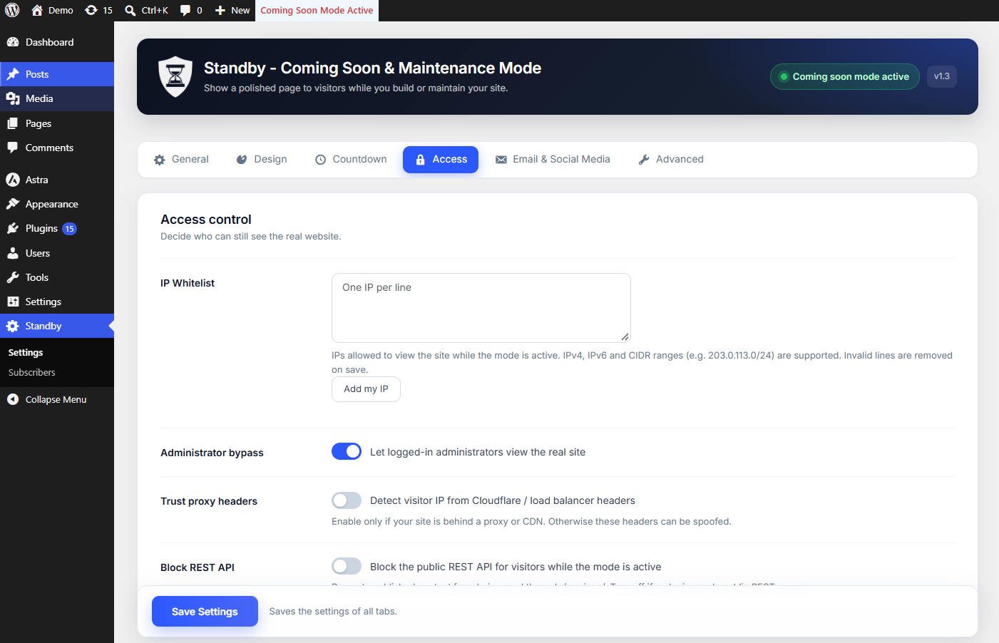 Access Settings