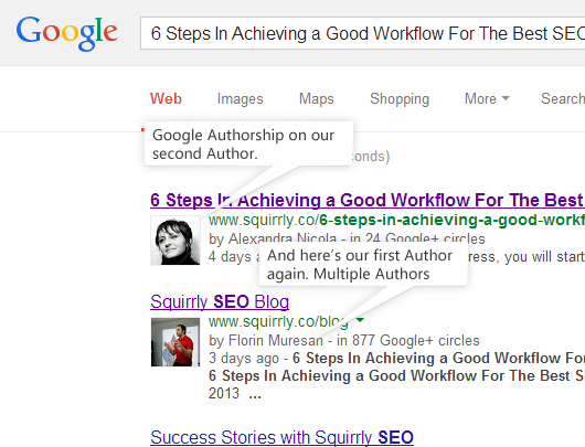 Google Rich Snippets with the author's image