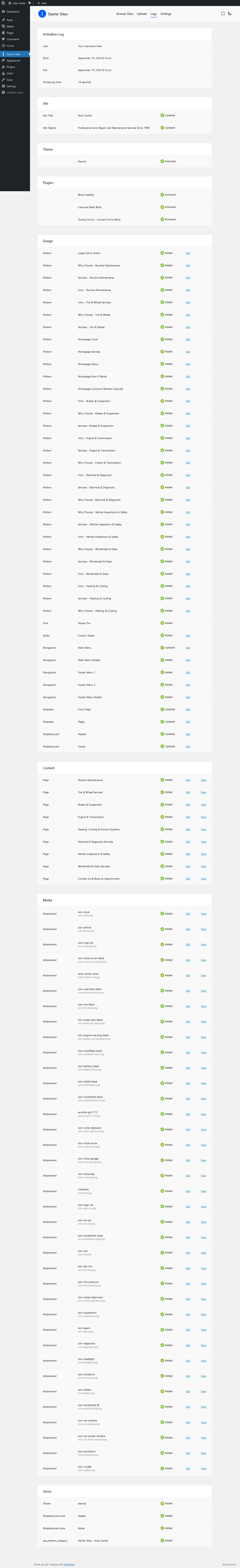Viewing the activation log.