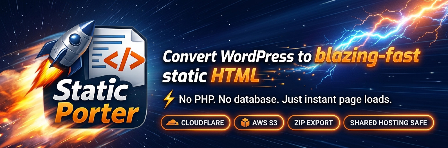 WordPress 外掛 Static Porter 的封面圖片