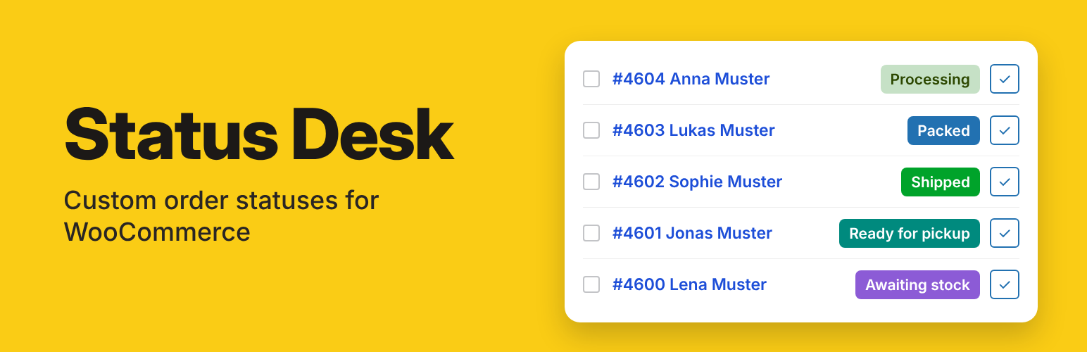 WordPress 外掛 Status Desk – Custom Order Statuses for WooCommerce 的封面圖片