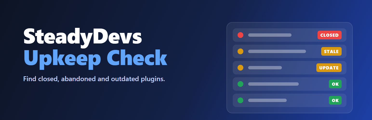 WordPress 外掛 SteadyDevs Upkeep Check 的封面圖片