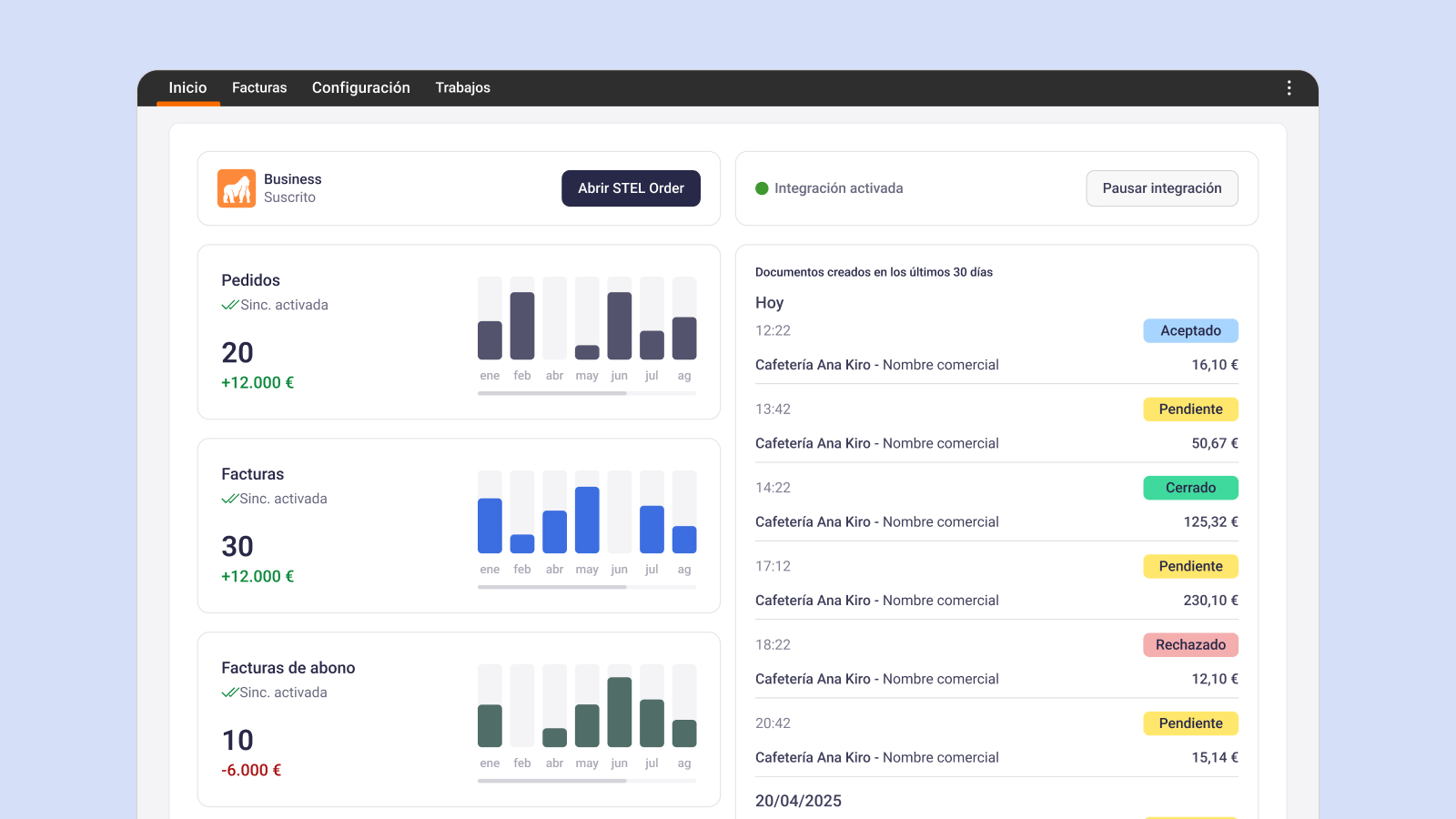 <strong>Admin panel for synchronization settings</strong> — View and configure the sync options from one place.
