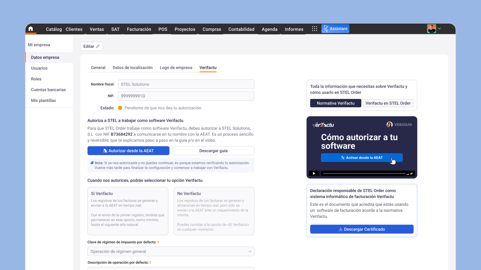 Verifactu invoice issuing — Connect with the Spanish tax authority workflow to issue Verifactu invoices.