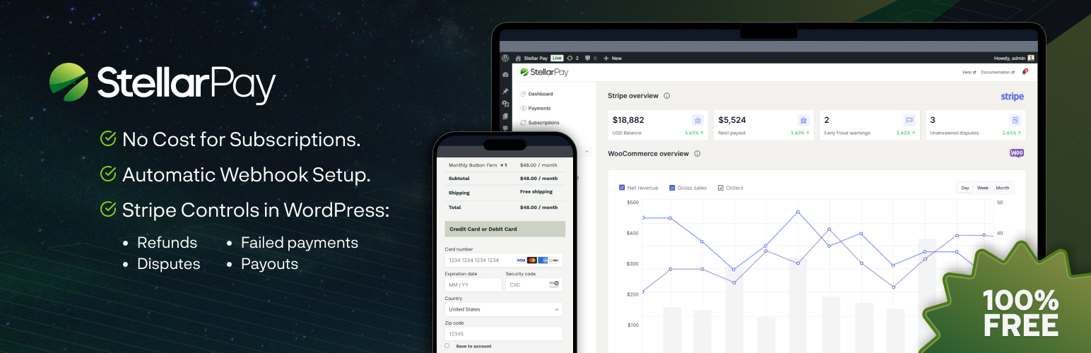 WordPress 外掛 StellarPay – Stripe Payment Gateway for WooCommerce 的封面圖片。