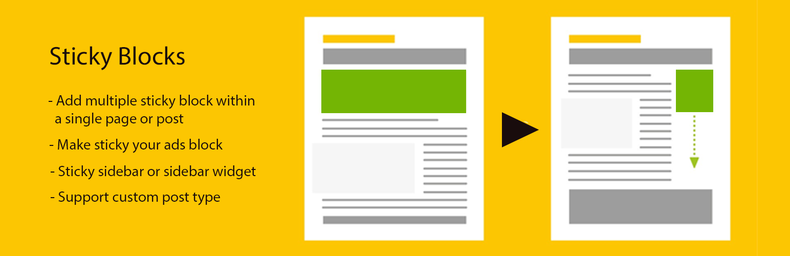 WordPress 外掛 Sticky Blocks & Sticky Ads 的封面圖片。