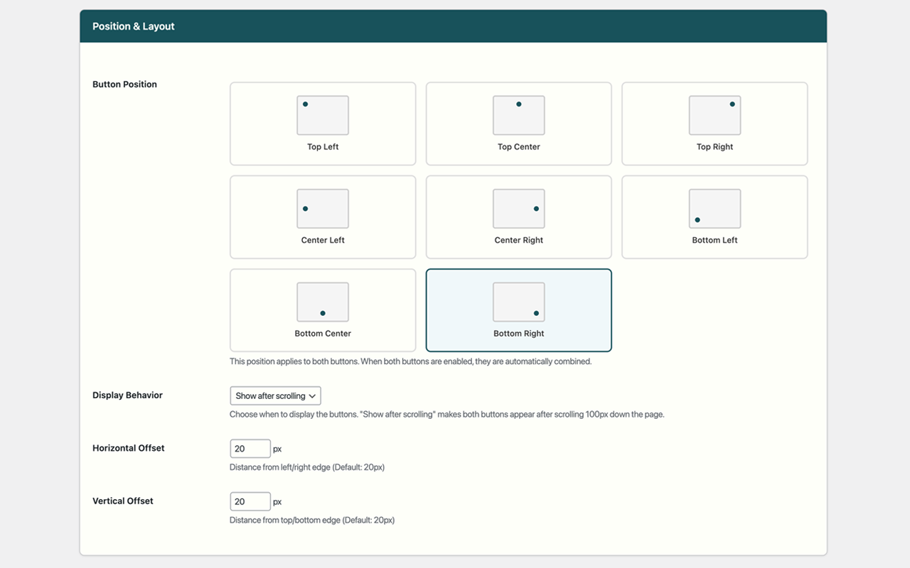 Combined buttons in vertical layout